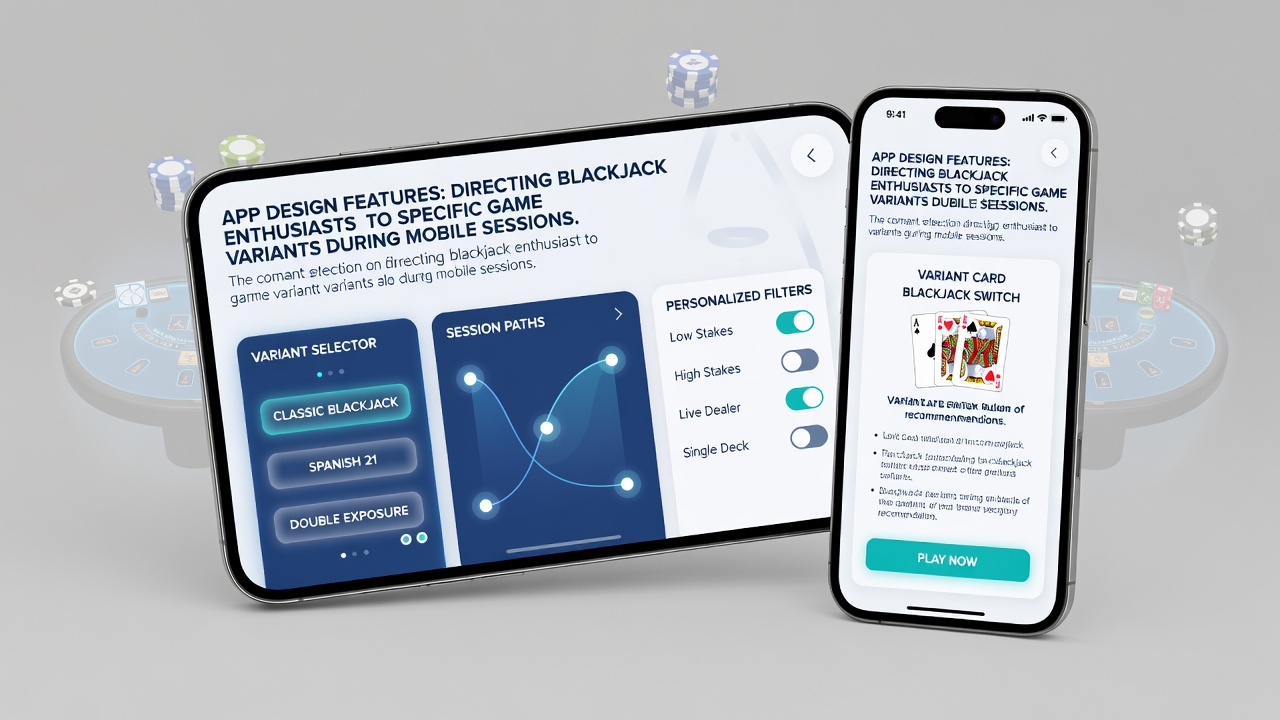 Detailansicht eines mobilen Blackjack-Interfaces mit Empfehlungen und Filterleiste